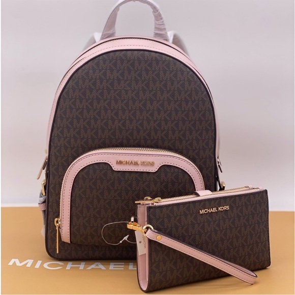 Michael kors backpack and wallet set hotsell